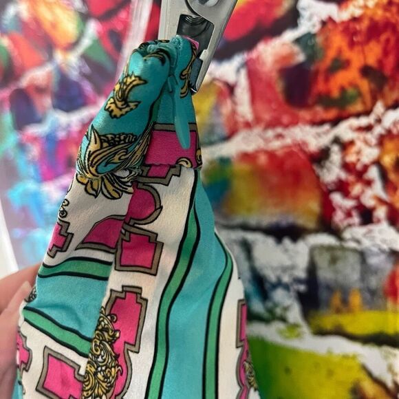 Pretty Little Thing Scarf Print Wide Leg Trouser Pants Size 6 - Picture 5 of 9